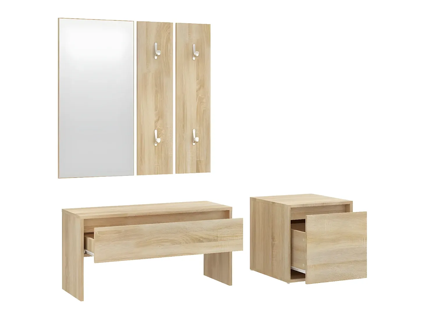 Set de muebles de recibidor madera contrachapada color roble ES450232