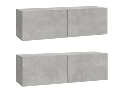 Set de muebles de TV 6 pzas madera contrachapada gris hormigón ES75049