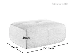 Set de Sofá Modular de Pana Acanalada: Pouf - 92.5x75x44cm - Beige
