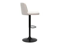 Set de 2 taburetes de cocina regulables de tejido efecto aterciopelado beige y metal negro MONTI