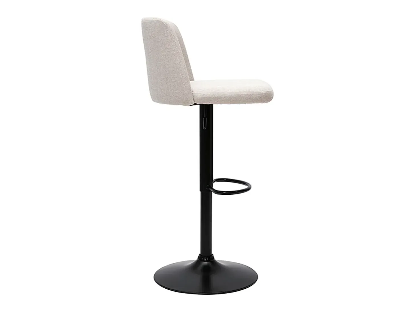 Set de 2 taburetes de cocina regulables de tejido efecto aterciopelado beige y metal negro MONTI