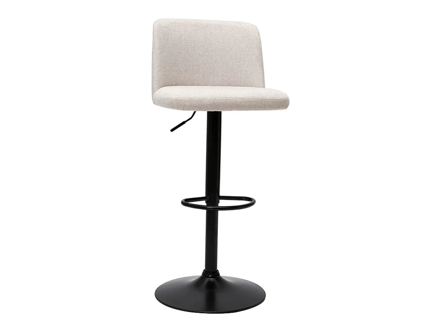 Set de 2 taburetes de cocina regulables de tejido efecto aterciopelado beige y metal negro MONTI