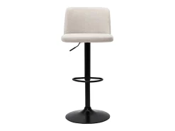 Set de 2 taburetes de cocina regulables de tejido efecto aterciopelado beige y metal negro MONTI