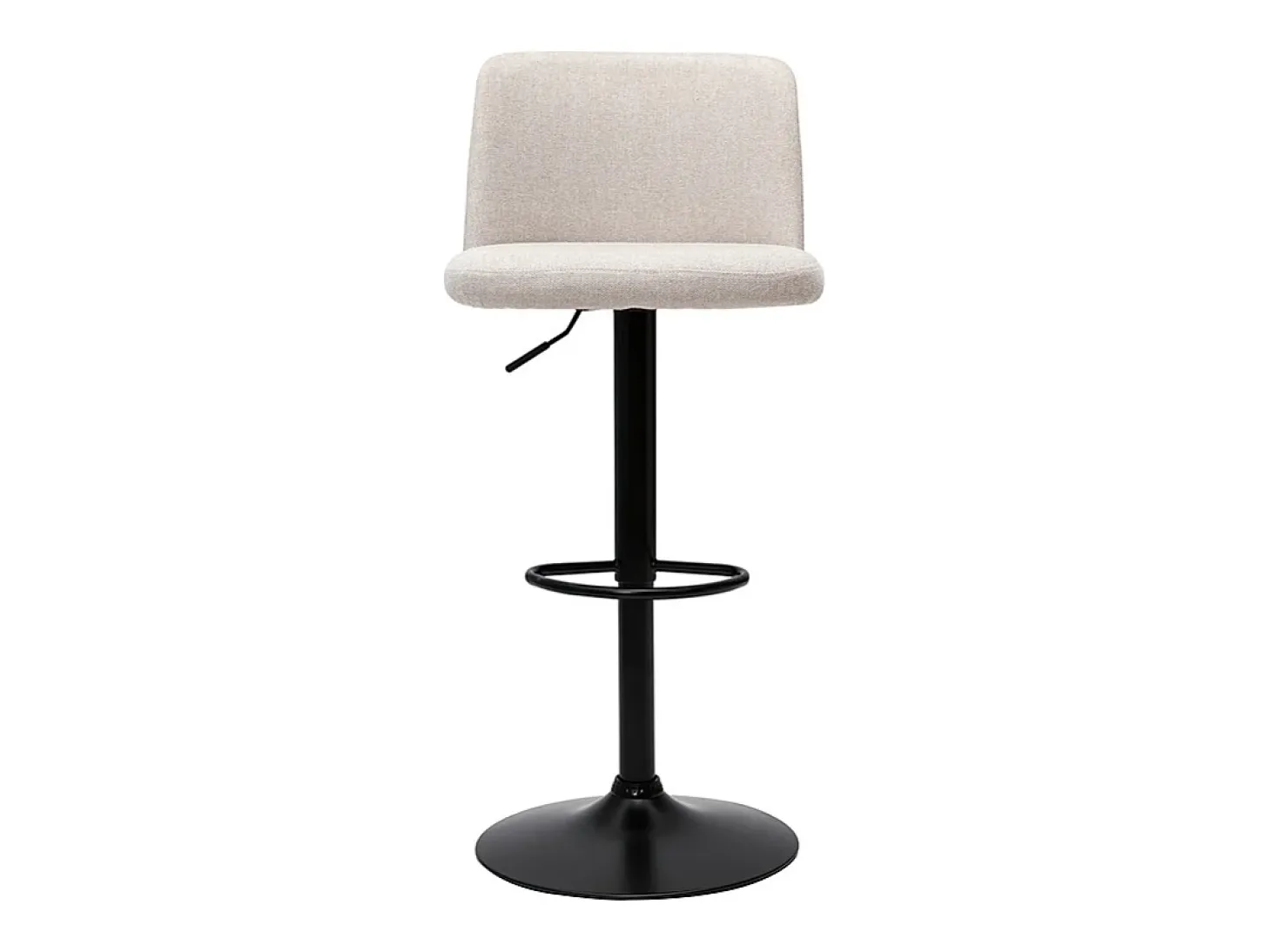 Set de 2 taburetes de cocina regulables de tejido efecto aterciopelado beige y metal negro MONTI