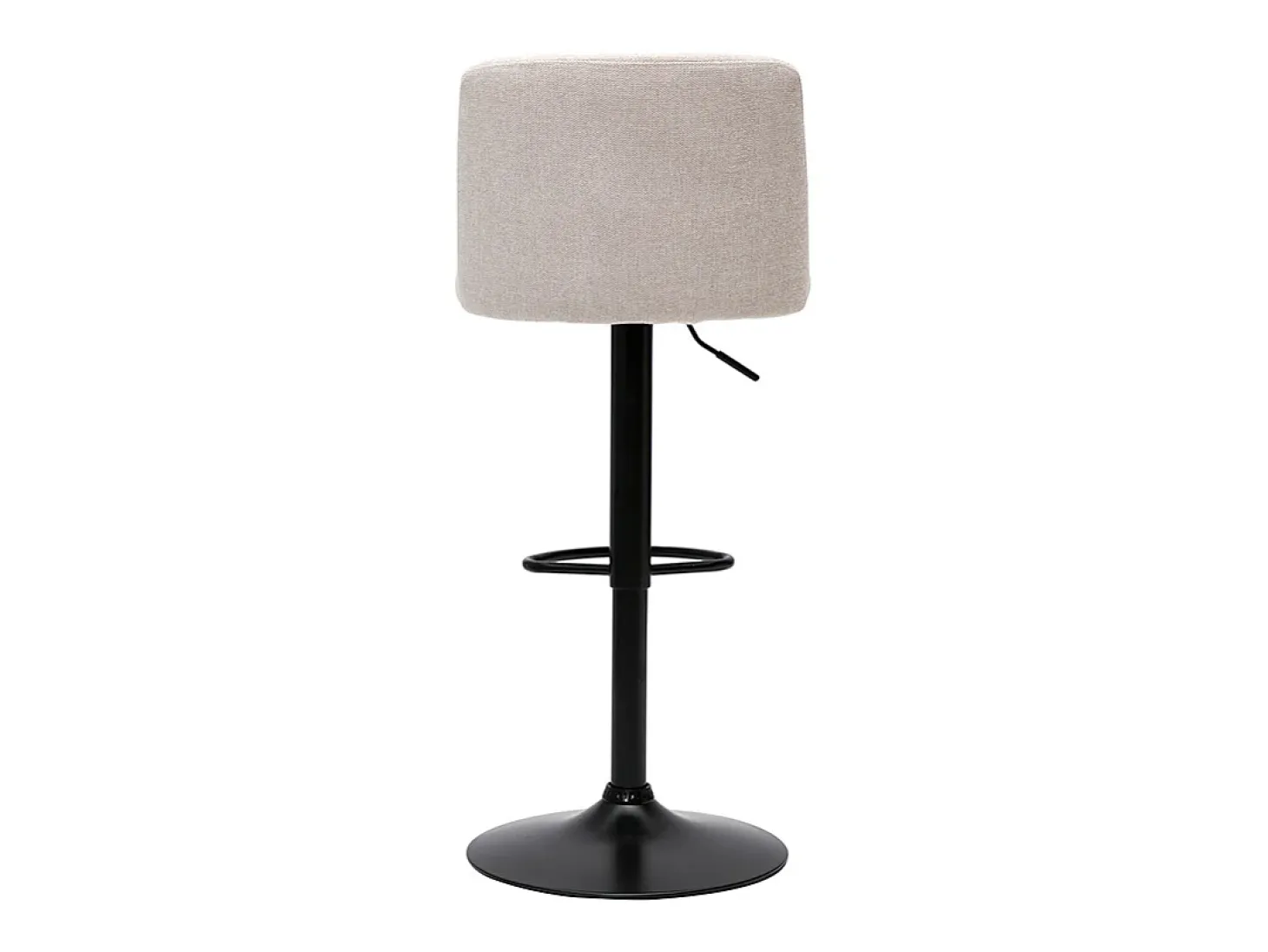 Set de 2 taburetes de cocina regulables de tejido efecto aterciopelado beige y metal negro MONTI