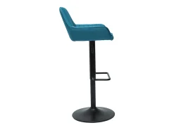 Set de 2 taburetes de cocina ajustables de diseño de tejido azul petróleo RONNIE