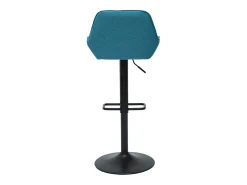 Set de 2 taburetes de cocina ajustables de diseño de tejido azul petróleo RONNIE