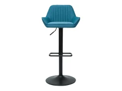 Set de 2 taburetes de cocina ajustables de diseño de tejido azul petróleo RONNIE