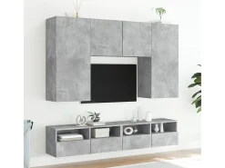 Sil Muebles de pared de TV 2 uds madera gris hormigón 100x30x30 cm
