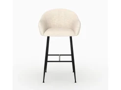 Silla de bar en tejido bouclé blanco 76 cm - Socky