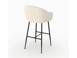 Silla de bar en tejido bouclé blanco 76 cm - Socky
