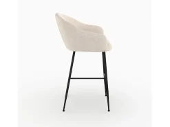 Silla de bar en tejido bouclé blanco 76 cm - Socky