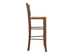 Silla de boda veneciana de madera oscura de 73 cm de alto con asiento de papel de arroz