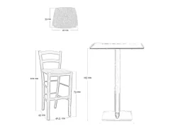 Silla de boda veneciana de madera oscura de 73 cm de alto con asiento de papel de arroz