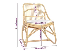 Silla de ratán lino 54x75.5x78 cm SHL4097