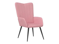 Silla de relajación con reposapiés terciopelo rosa