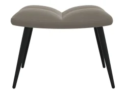 Silla de relajación con reposapiés terciopelo gris claro