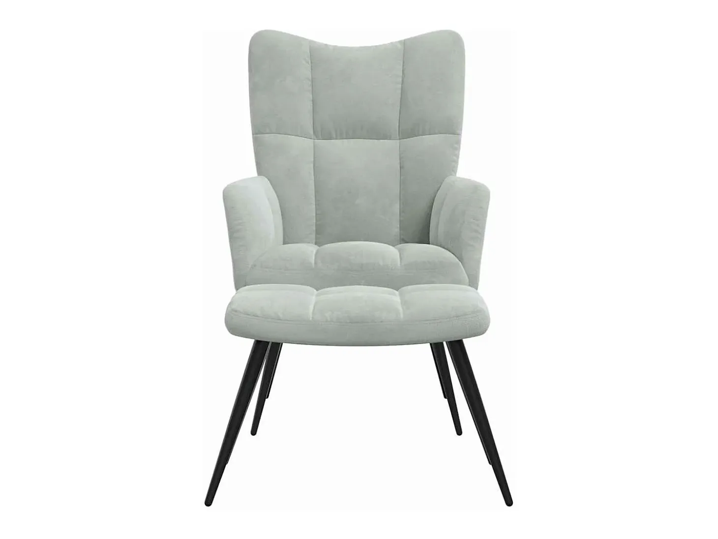 Silla de relajación con reposapiés terciopelo gris claro