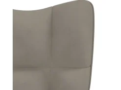Silla de relajación con reposapiés terciopelo gris claro