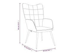 Silla de relajación con reposapiés tela crema