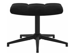 Silla de relajación con reposapiés terciopelo negro