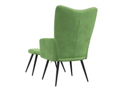 Silla de relajación con reposapiés terciopelo verde claro