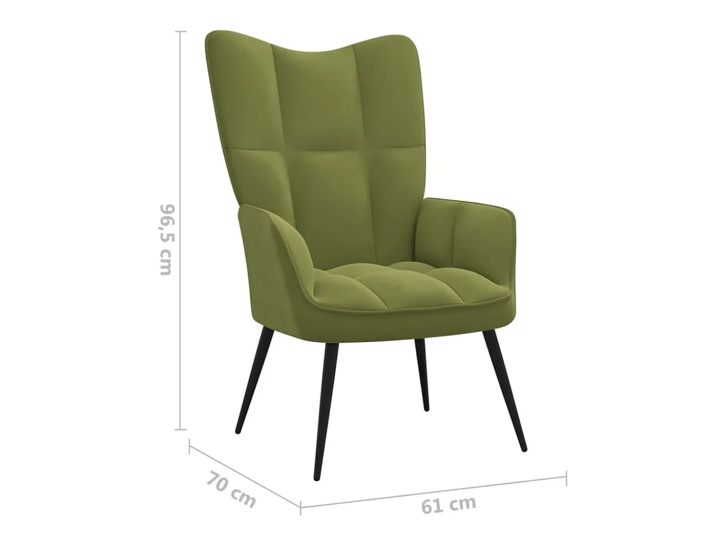 Silla de relajación con reposapiés terciopelo verde claro