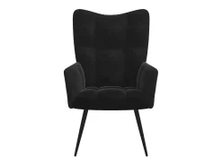 Silla de relajación con reposapiés terciopelo negro