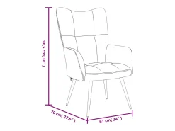 Silla de relajación con reposapiés terciopelo negro