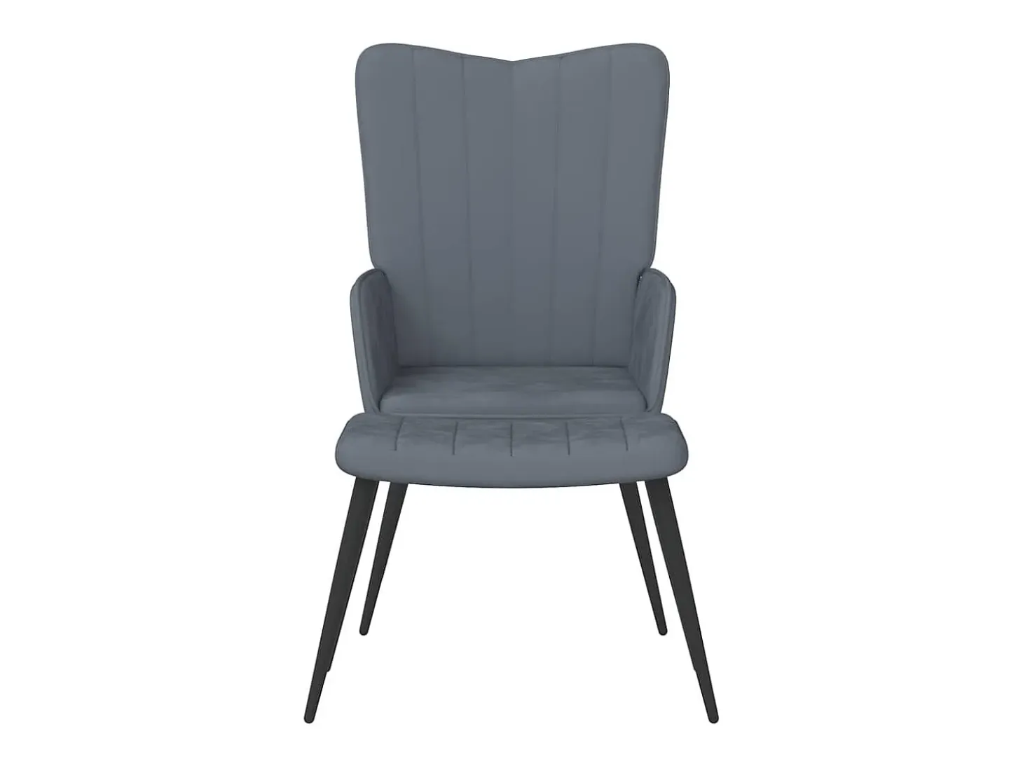 Silla de relajación con taburete terciopelo gris oscuro