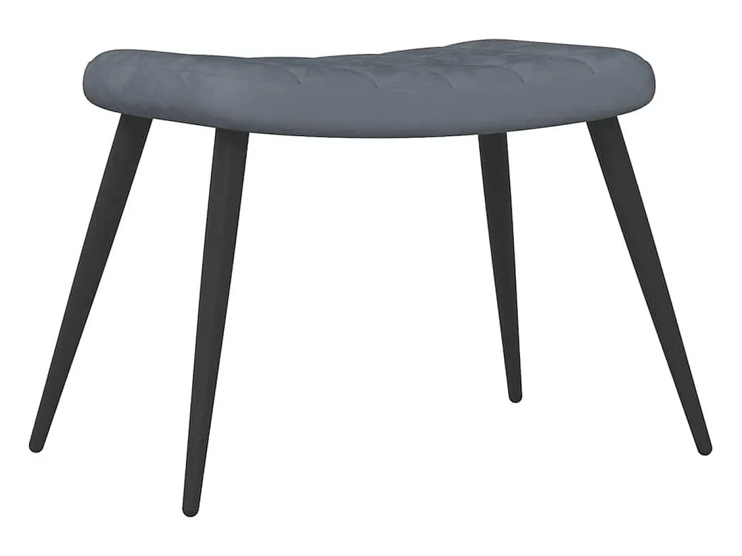 Silla de relajación con taburete terciopelo gris oscuro