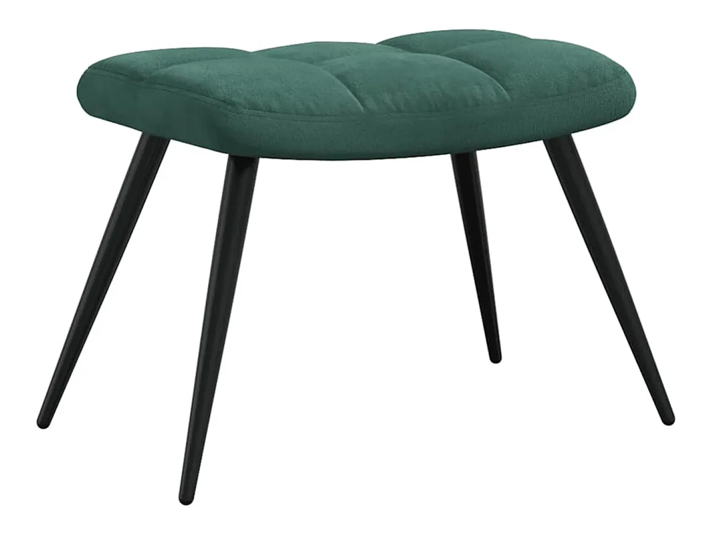 Silla de relajación con taburete terciopelo verde oscuro