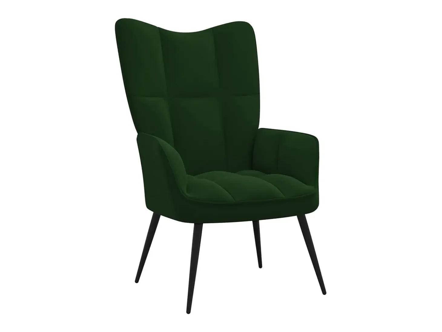Silla de relajación con taburete terciopelo verde oscuro