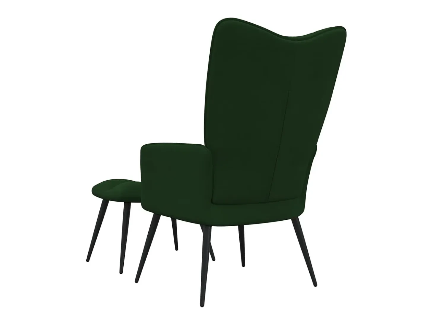 Silla de relajación con taburete terciopelo verde oscuro