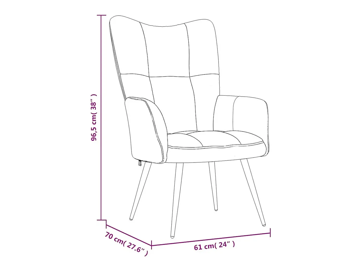 Silla de relajación con taburete terciopelo verde oscuro
