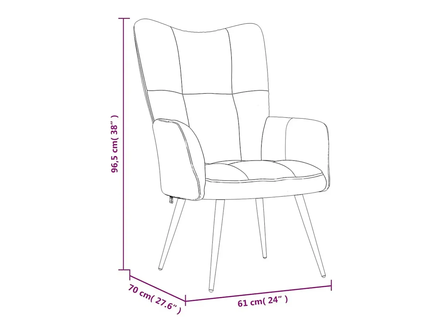 Silla de relajación con taburete terciopelo gris oscuro