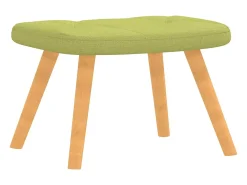 Silla de relajación con taburete de tela verde