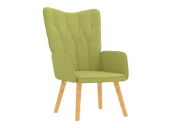Silla de relajación con taburete de tela verde