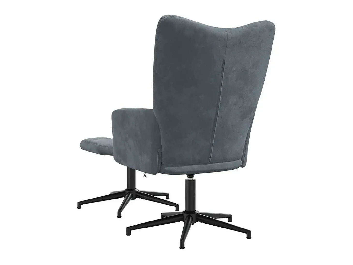 Silla de relajación con taburete terciopelo gris oscuro