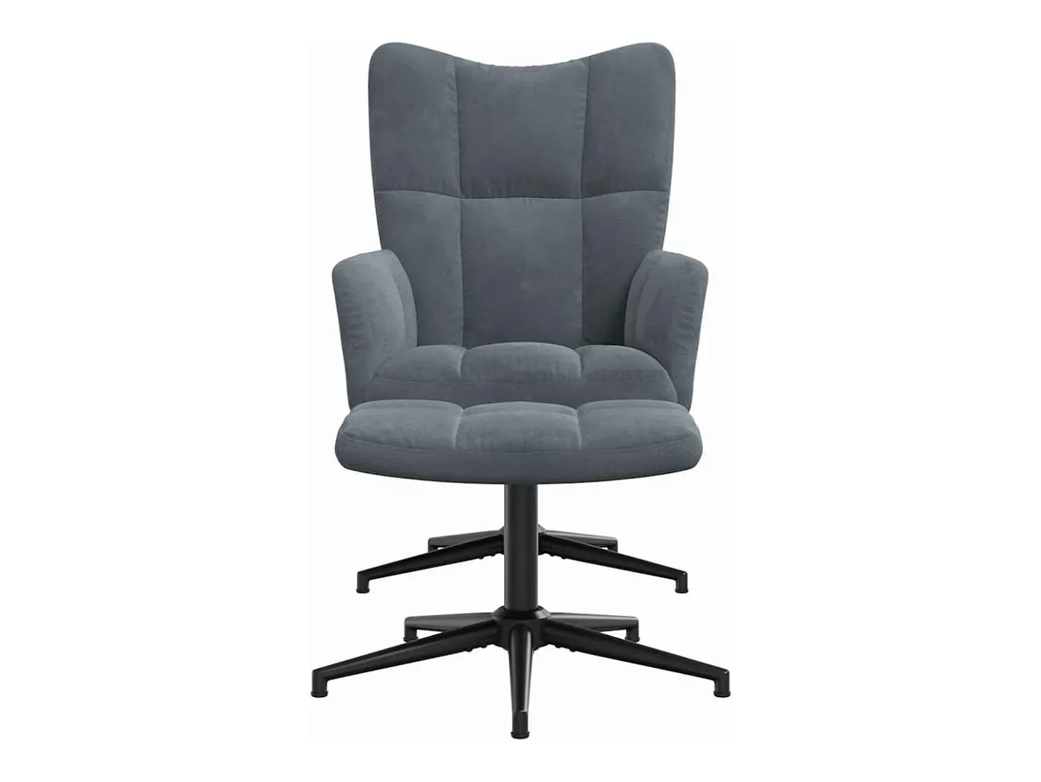 Silla de relajación con taburete terciopelo gris oscuro