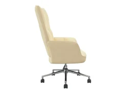 Silla de relajación de terciopelo blanco crema
