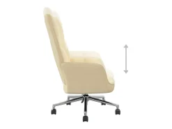 Silla de relajación de terciopelo blanco crema