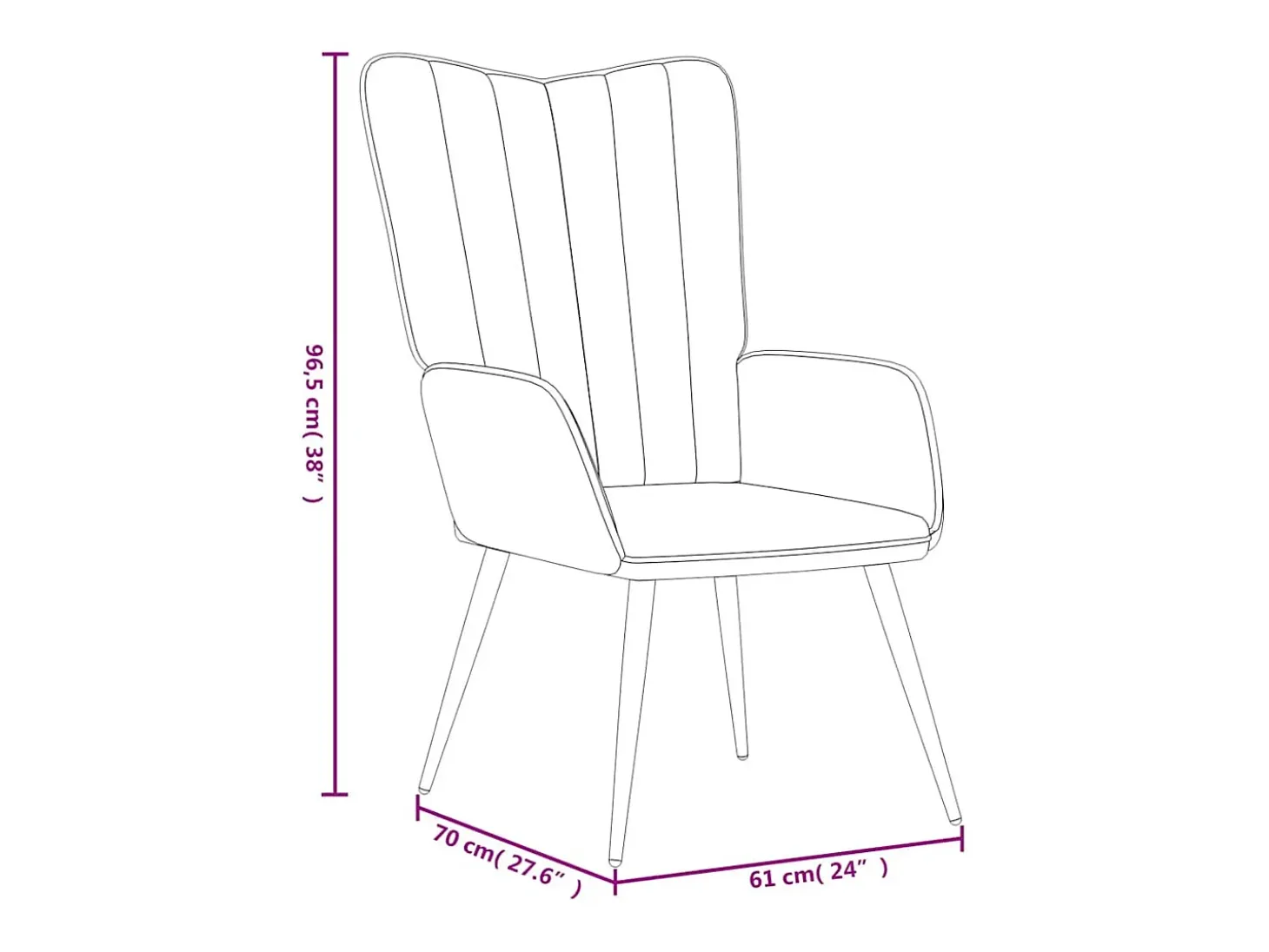 Silla de relajación de terciopelo gris oscuro