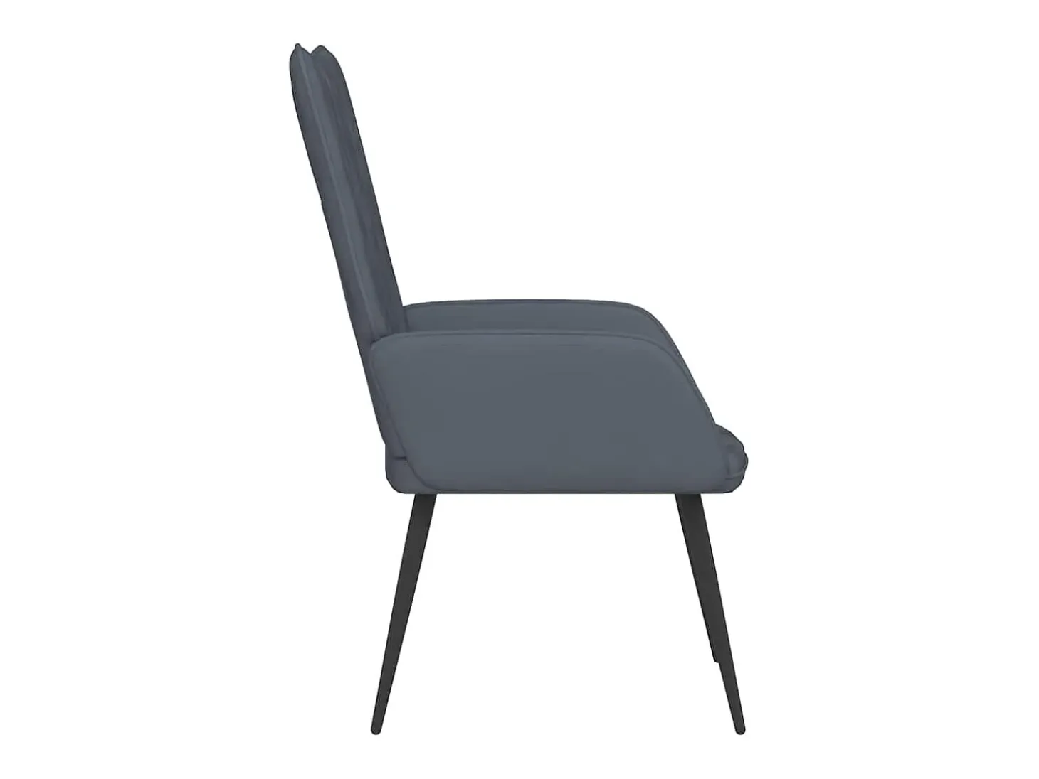 Silla de relajación de terciopelo gris oscuro