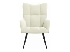 Silla de relajación de terciopelo blanco crema