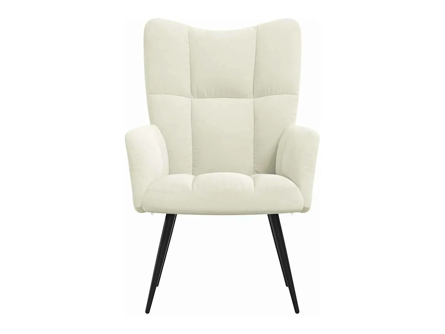 Silla de relajación de terciopelo blanco crema