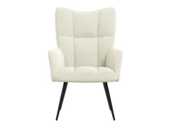 Silla de relajación de terciopelo blanco crema