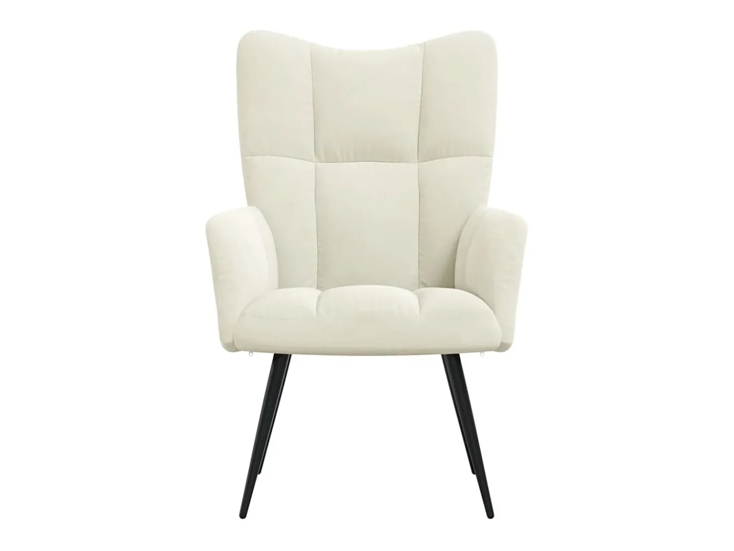 Silla de relajación de terciopelo blanco crema