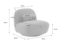 Silla giratoria 360° borreguito texturizada kaki oscuro