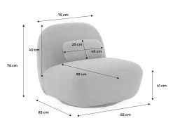 Silla giratoria 360° borreguito texturizada kaki oscuro